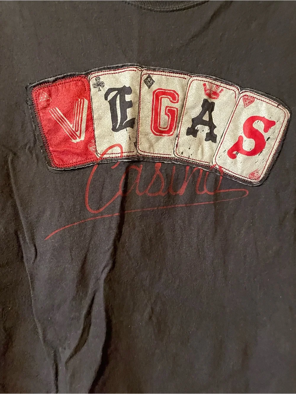 Vintage Women’s Juniors Las Vegas T Shirt. Black Medium. Utility